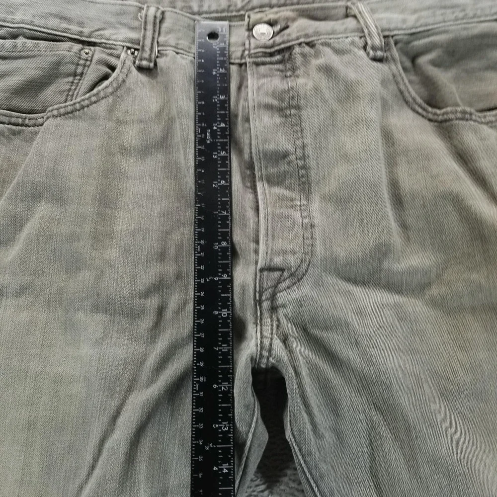 Levis 501 Jeans Mens 38x30 Gray Regular Straight Light Wash Comfort Denim